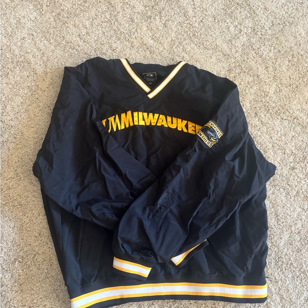 UWM Unisex Heavyweight Windbreaker — Gear For Sports Black and Gold Windbreaker
